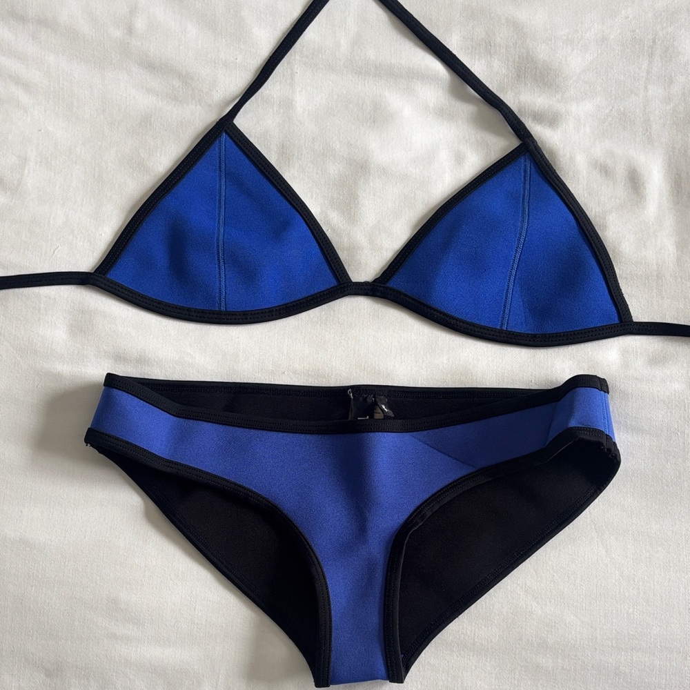 Triangl Swimwear Royal Blue and Black Bikini